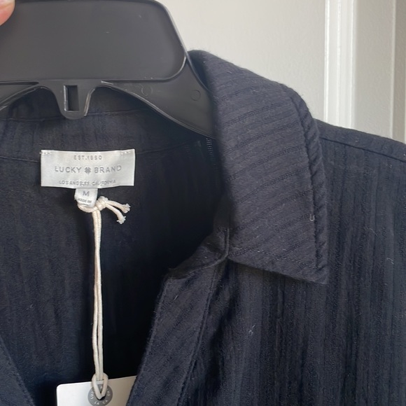 NWT- Lucky Brand Wrap Front Top- Black- M - Picture 2 of 7